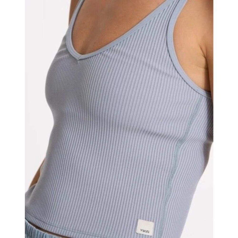 Vuori Size XXS Rib Crop Tank Top Gray